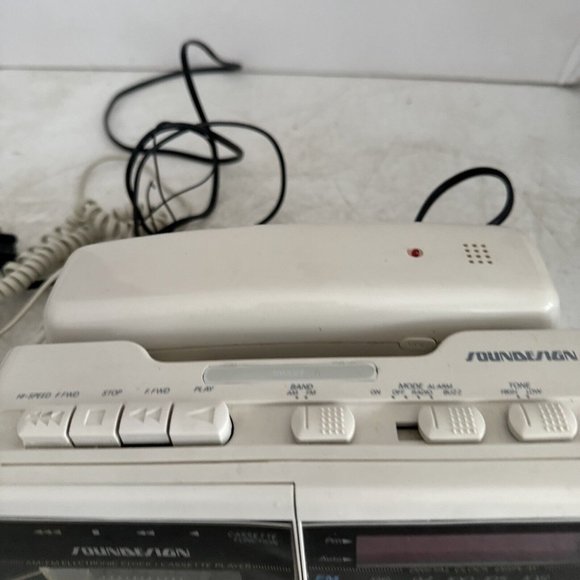 VINTAGE Soundesign 7580IVY AM/FM Alarm Clock radio Telephone Cassette Player - Picture 7 of 9